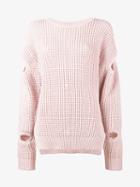 Preen By Thornton Bregazzi Waffle Knit Jumper, Women's, Size: Medium, Pink/purple, Cotton/acrylic