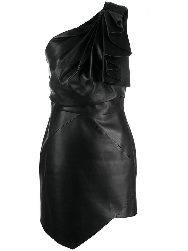 Alexandre Vauthier Ruffle Trim Asymmetric Dress - Black