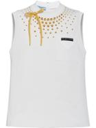 Prada Studded Jersey Vest - White
