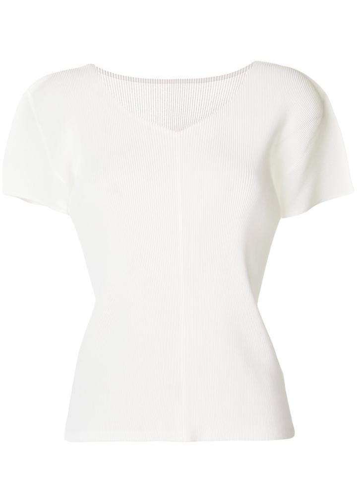Pleats Please By Issey Miyake Pleated T-shirt - White