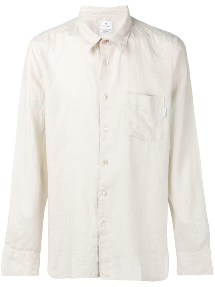 Ps Paul Smith Contrast Button Shirt - Neutrals