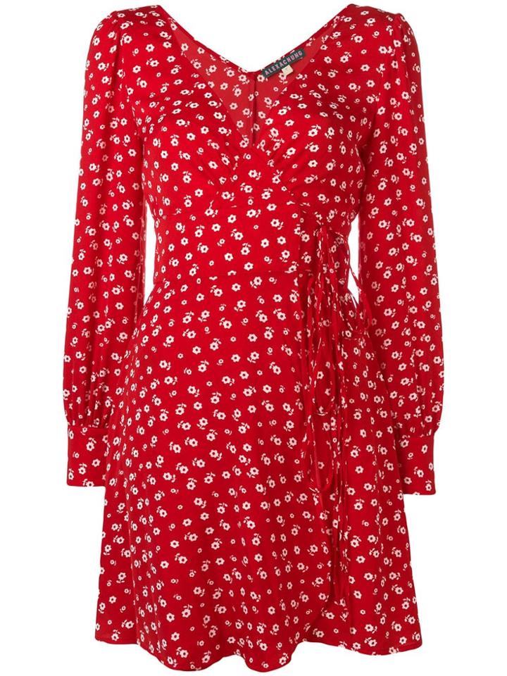 Alexa Chung Floral Wrap Dress - Red