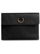 Burberry D-ring Leather Pouch With Zip Coin Case - Black