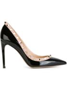 Valentino Rockstud Pumps, Women's, Size: 38.5, Black, Leather