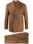 0909 Fitted Double-breasted Suit - Brown