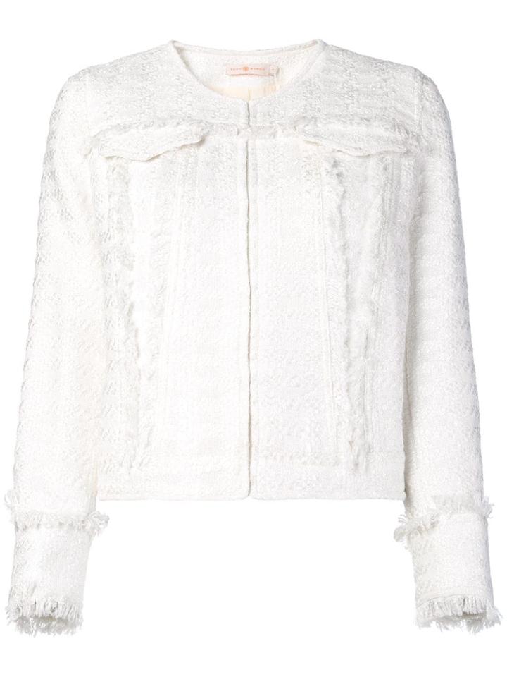 Tory Burch Fitted Tweed Jacket - White