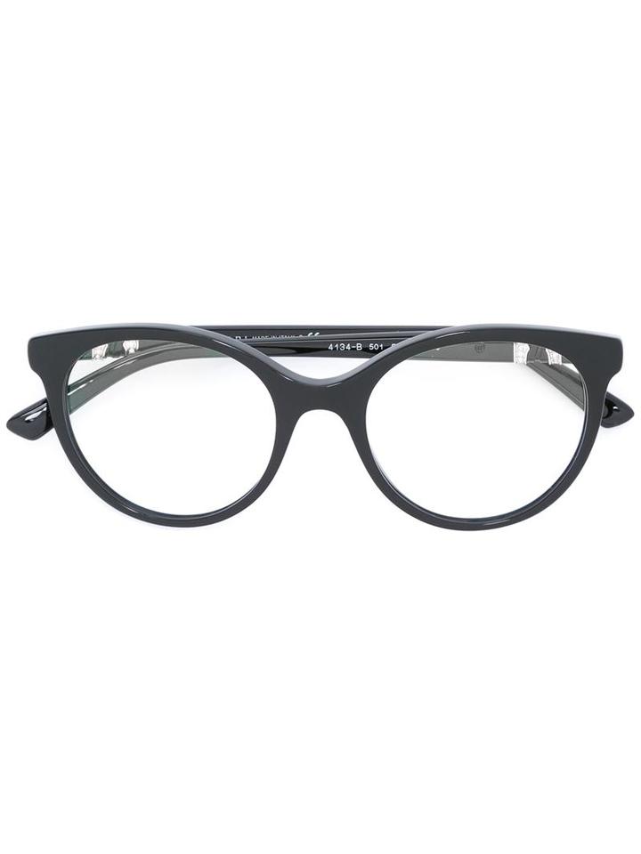 Bulgari Round Frame Glasses, Black, Acetate
