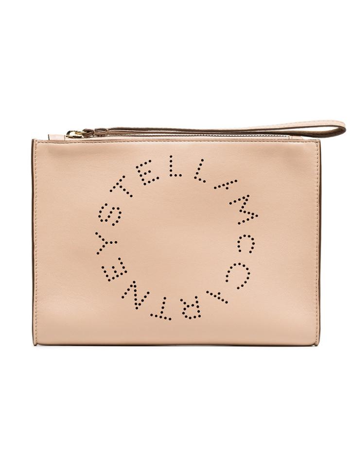 Stella Mccartney Light Rose Logo Pu Clutch - Pink & Purple