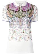 Etro Abstract Print Polo Shirt, Women's, Size: 44, Nude/neutrals, Cotton/spandex/elastane