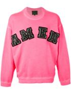 Amen Logo Sweatshirt, Men's, Size: 48, Pink/purple, Cotton
