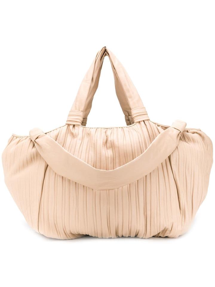 Max Mara Ruched Tote - Neutrals