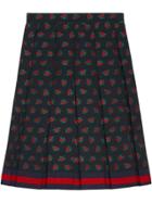 Gucci Rose Fil Coupé Pleated Skirt - Blue