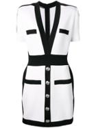 Balmain Short Button Dress - White