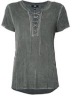 Paige Lace-up T-shirt, Women's, Size: Large, Grey, Cotton