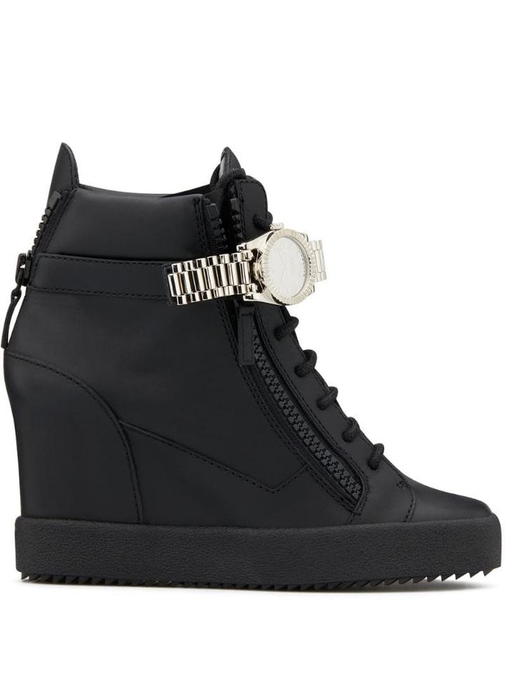 Giuseppe Zanotti Watch Strap Wedge Sneakers - Black