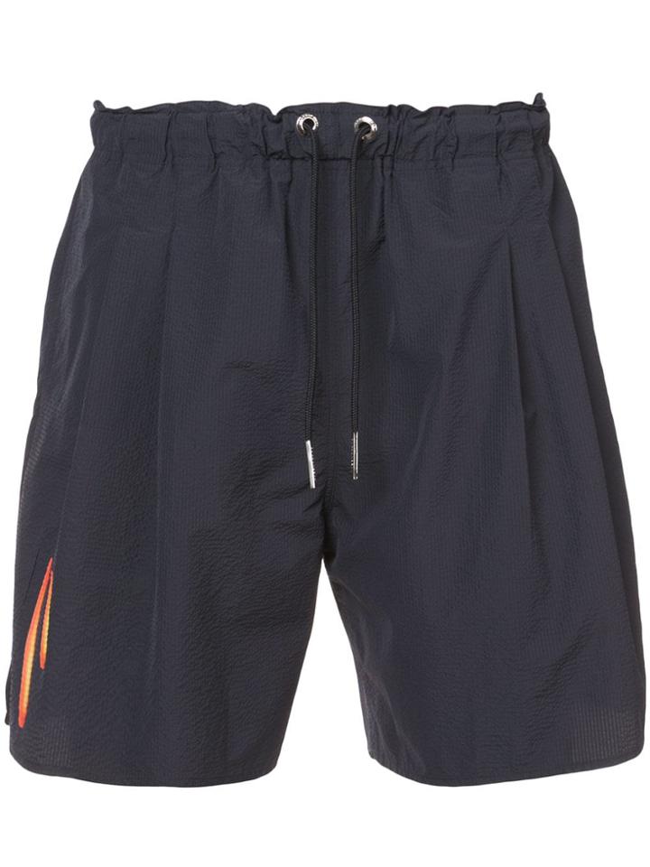 Rochambeau Drop Print Drawstring Shorts - Blue