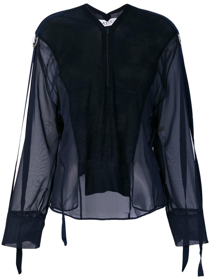 Aviù Panelled Blouse - Blue