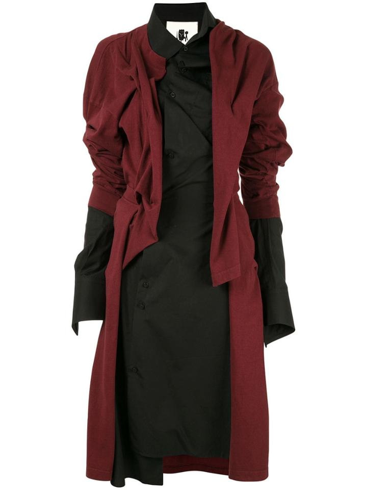 Aganovich Deconstructed Jersey Shirt Dress - Red