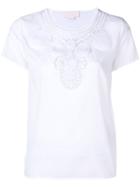 Genny Embroidered Detail T-shirt - White