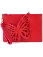 Sophia Webster Butterfly Applique Clutch Bag - Red