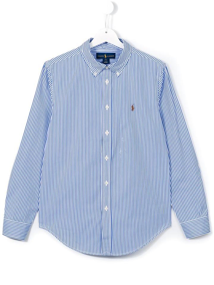 Ralph Lauren Kids Striped Shirt, Boy's, Size: 16 Yrs, Blue