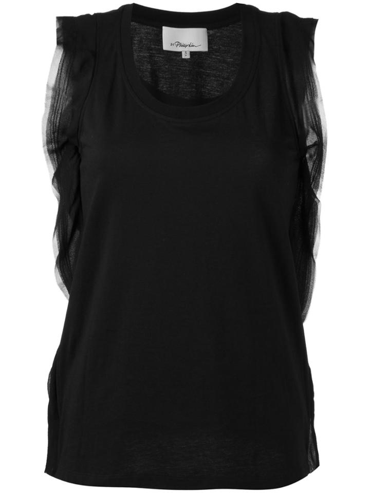 3.1 Phillip Lim Ruffle Trim Top - Black