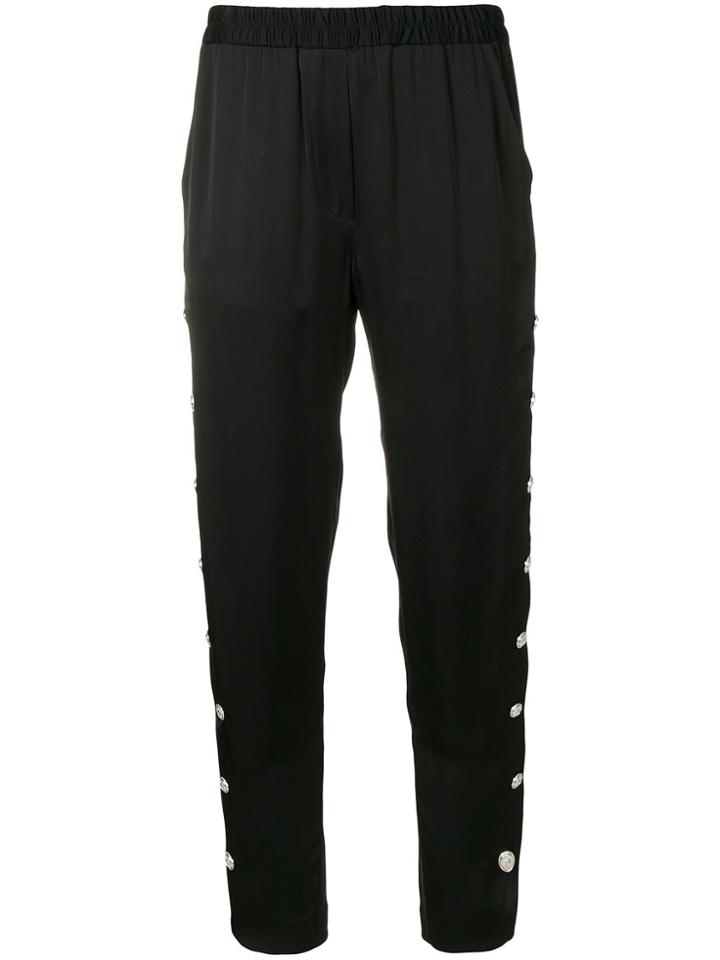 Just Cavalli Side Button Track Pants - Black