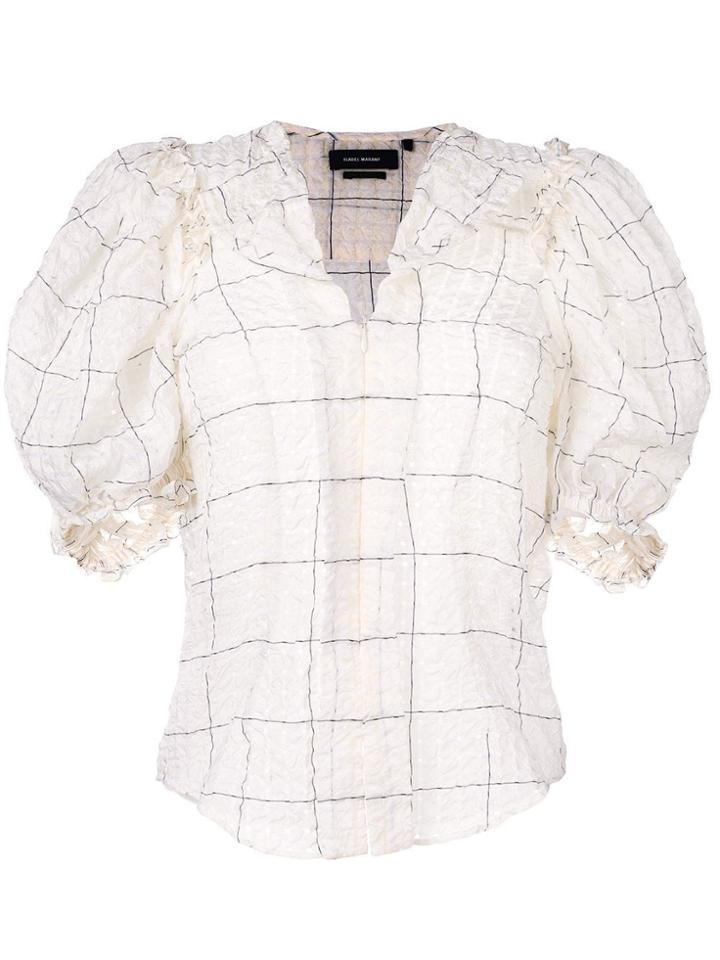 Isabel Marant Checked Sheer Blouse - Neutrals