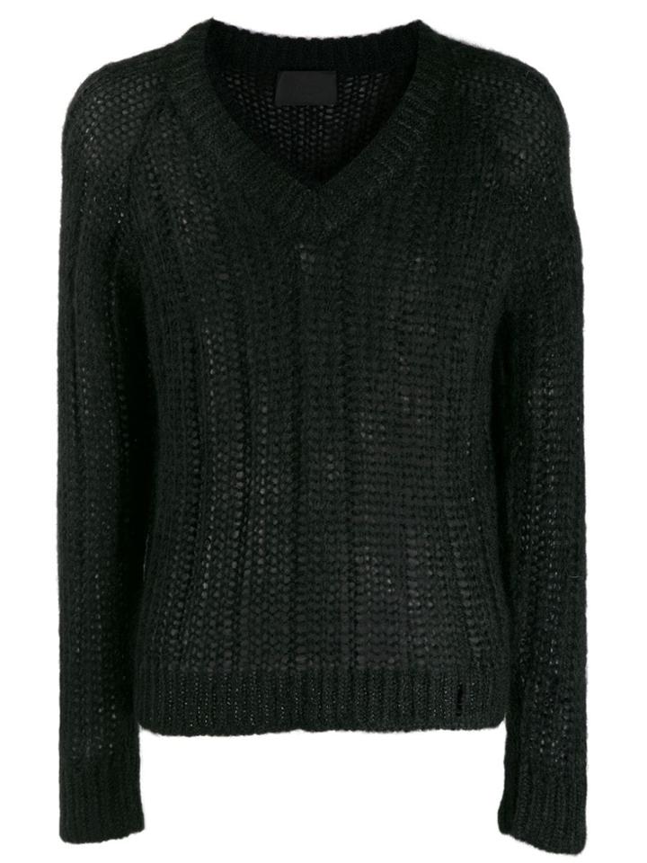 Prada Open Knit Jumper - Black