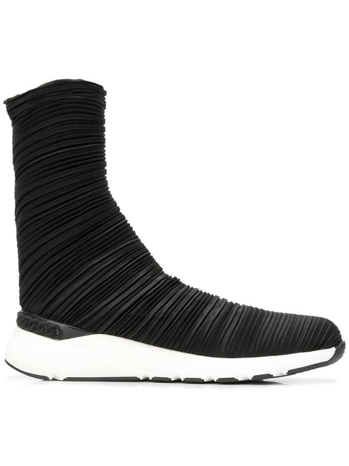 Casadei Plissé Bandage Sock Boots - Black