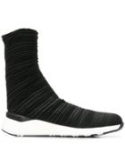Casadei Plissé Bandage Sock Boots - Black