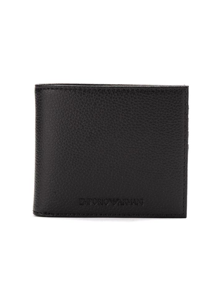 Emporio Armani Logo Embossed Billfold Wallet - Black