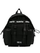 White Mountaineering Logo Print Backpack - Black