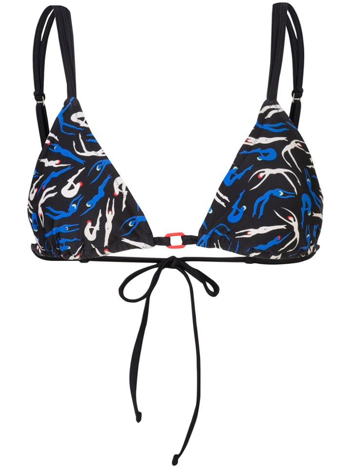 Dvf Diane Von Furstenberg Silhouette Print Bikini Top - Black