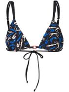Dvf Diane Von Furstenberg Silhouette Print Bikini Top - Black