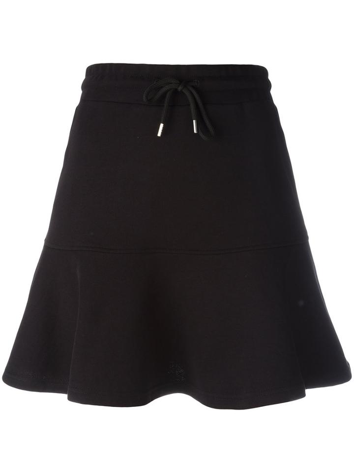 Mcq Alexander Mcqueen Drawstring Peplum Skirt, Women's, Size: Small, Black, Cotton