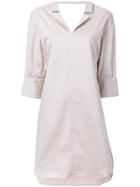 Maison Mihara Yasuhiro Scoop Back Shirt Dress - Brown