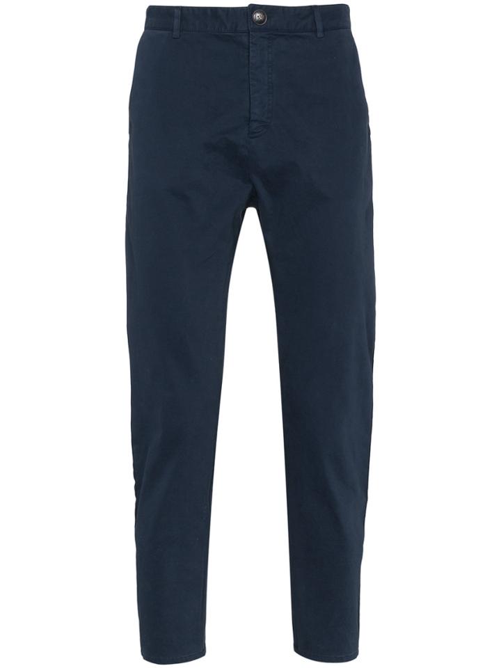 Lot78 Navy Cotton Chinos - Blue