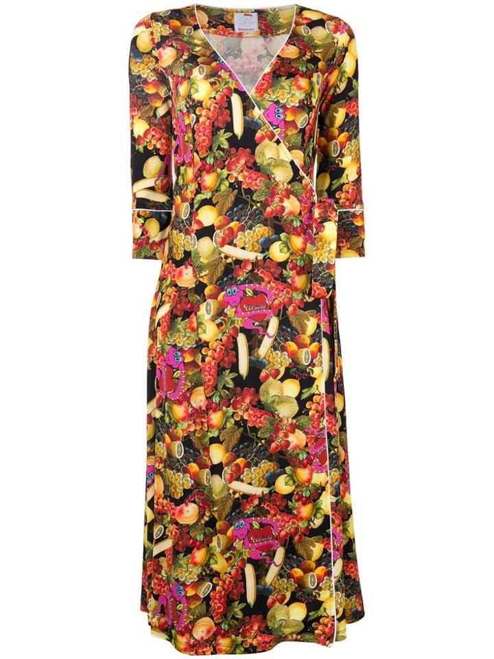 Ultràchic Fruit Print Wrap Dress - Multicolour