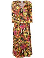 Ultràchic Fruit Print Wrap Dress - Multicolour