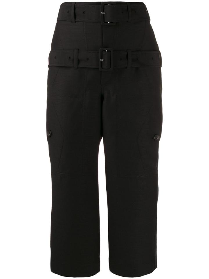 Lanvin Double Belt Cropped Trousers - Black