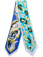 Emilio Pucci Abstract Print Skinny Scarf - Blue