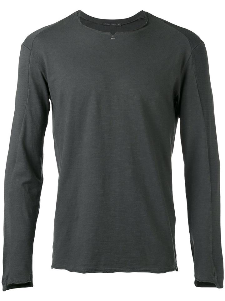 Transit - Long Sleeve Top - Men - Cotton/linen/flax - Xl, Grey, Cotton/linen/flax