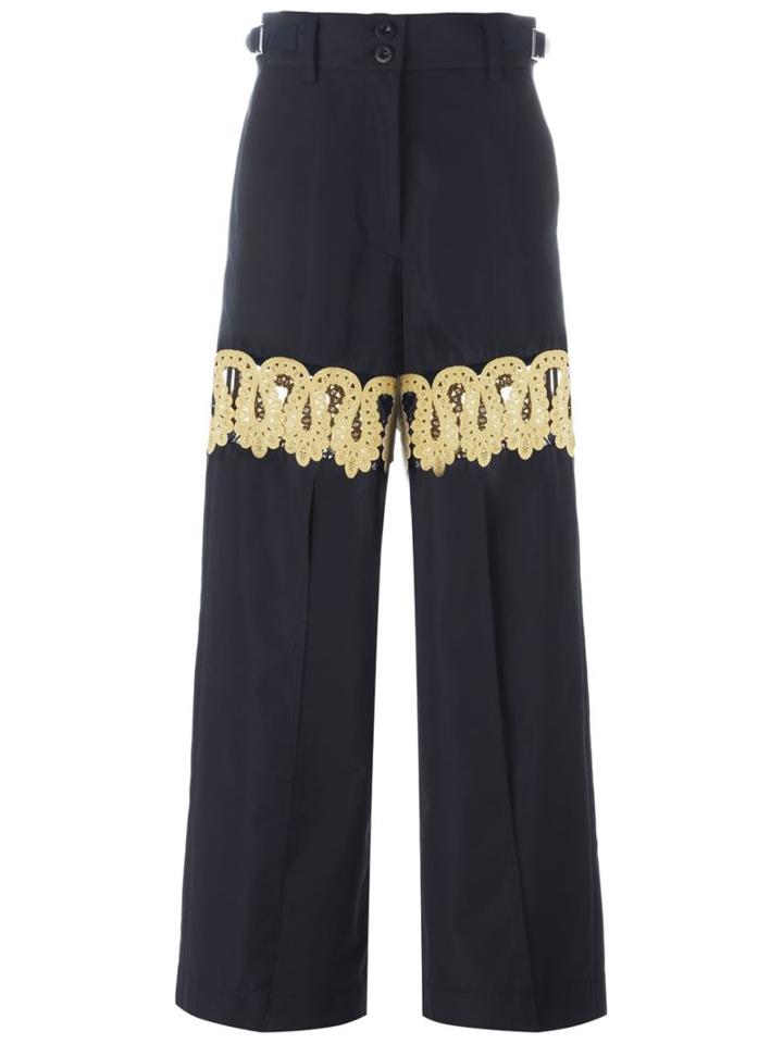 Sacai Embroidered Detail Palazzo Pants