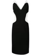 Mugler Contrast Fitted Dress, Women's, Size: 40, Black, Viscose/polyimide/spandex/elastane