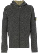 Stone Island - Zip Up Hooded Cardigan - Men - Polyamide/spandex/elastane/wool/polyacrylic - L, Grey, Polyamide/spandex/elastane/wool/polyacrylic
