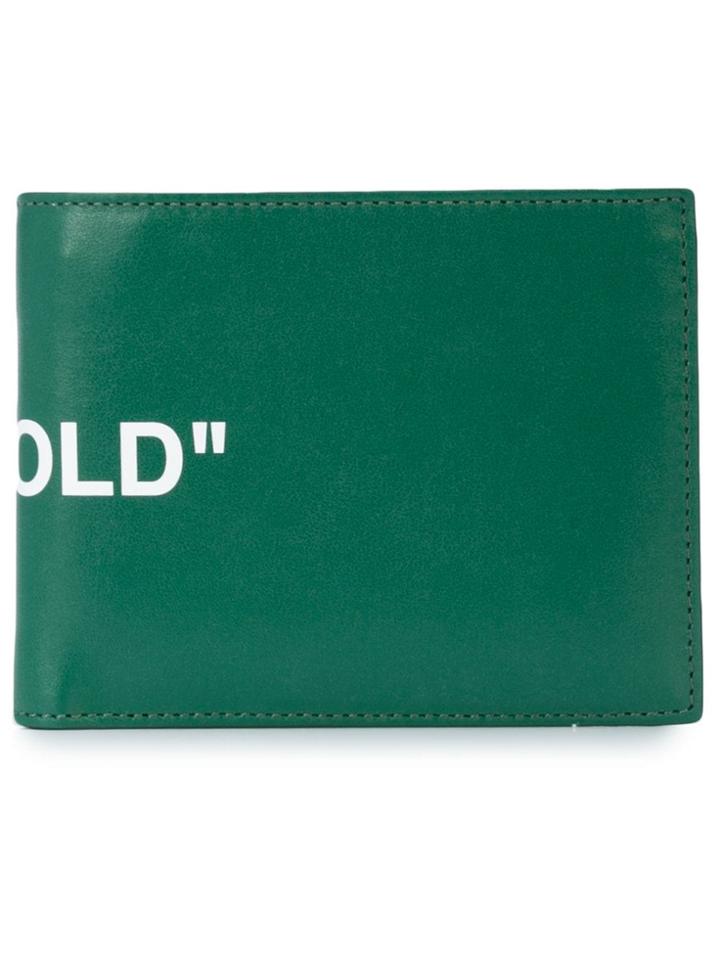 Off-white Logo Bifold Wallet - Green