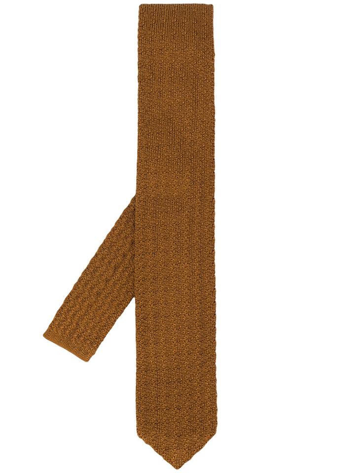 Doppiaa Textured Tie - Brown