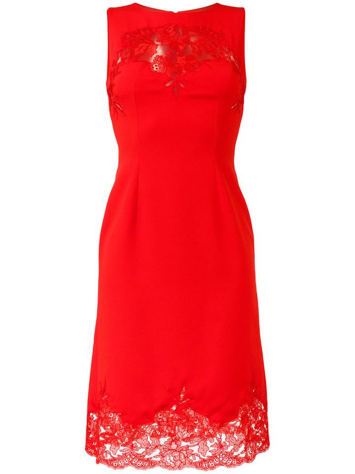 Ermanno Scervino Lace Detail Sleeveless Dress, Women's, Size: 38, Red, Polyester/spandex/elastane