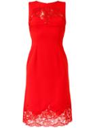 Ermanno Scervino Lace Detail Sleeveless Dress, Women's, Size: 38, Red, Polyester/spandex/elastane